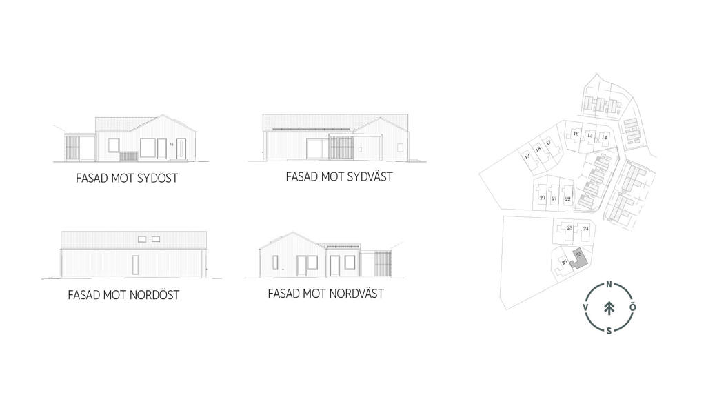 Sitplan och fasader hus 25, Utslagsplatsen i Ängelholm
