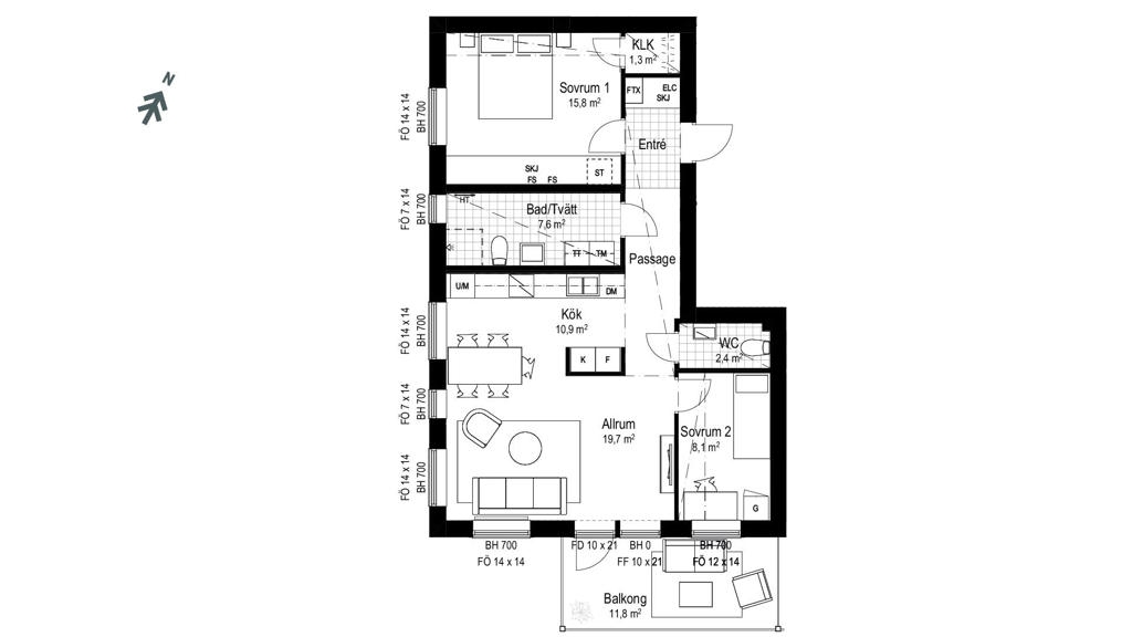 Planritningar lgh 1301, Inspelet i Vegeljung
