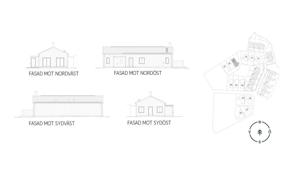 Sitplan och fasader hus 17, Utslagsplatsen i Ängelholm