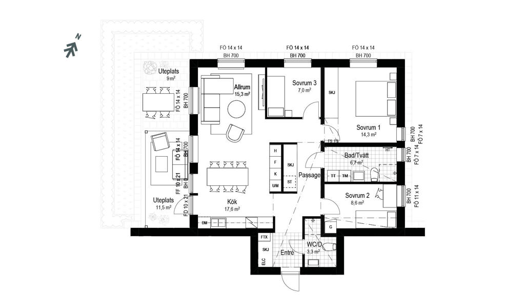 Planritningar lgh 1001, Inspelet i Vegeljung