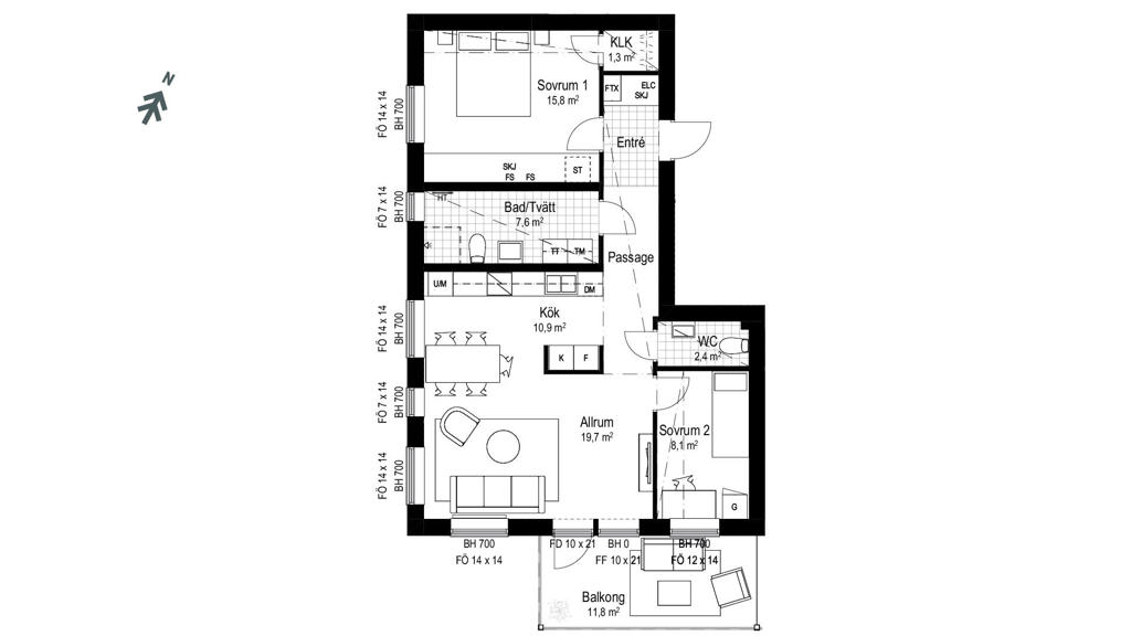 Planritningar lgh 1101, Inspelet i Vegeljung