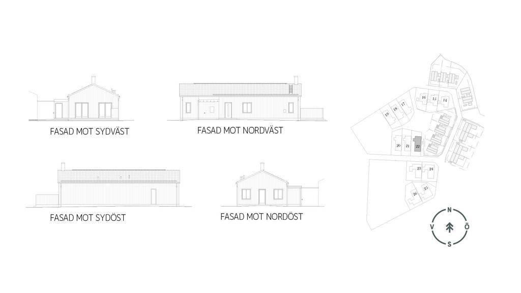Sitplan och fasader hus 22, Utslagsplatsen i Ängelholm