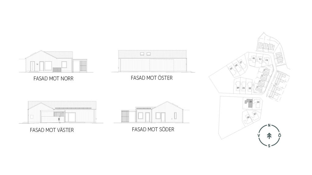 Sitplan och fasader hus 23, Utslagsplatsen i Ängelholm