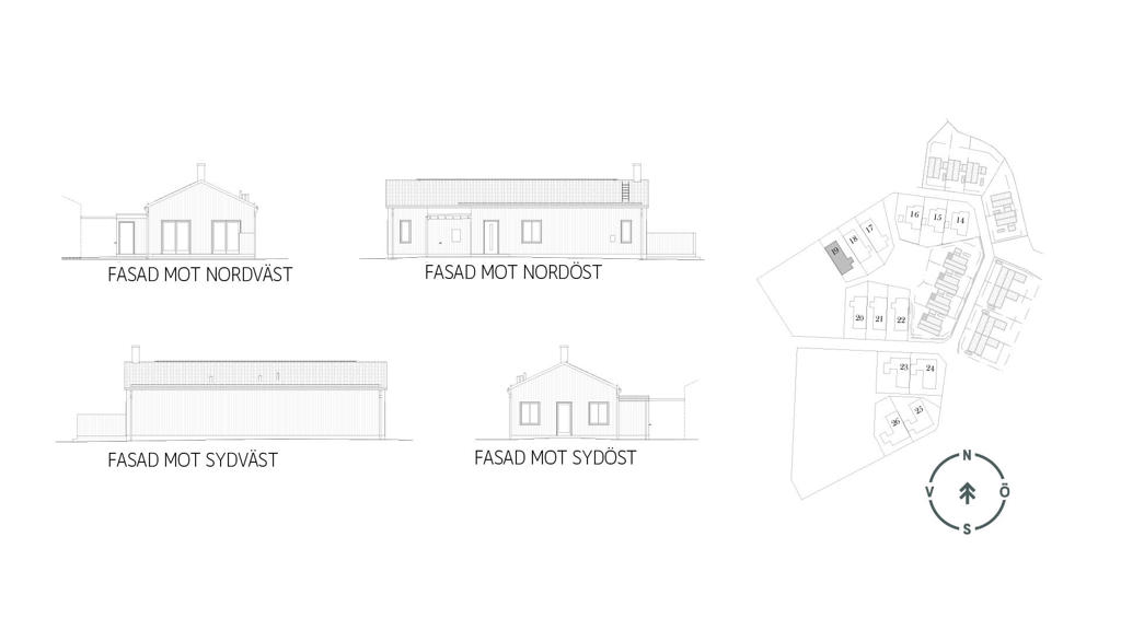 Sitplan och fasader hus 19, Utslagsplatsen i Ängelholm