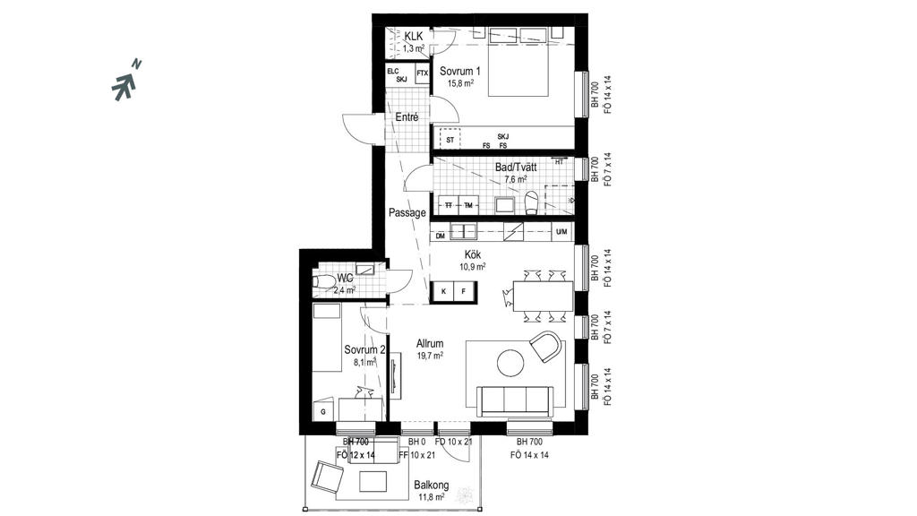 Planritningar lgh 1203, Inspelet i Vegeljung