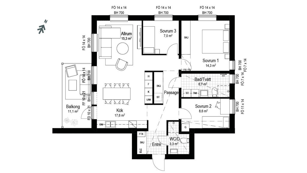 Planritningar lgh 1102, Inspelet i Vegeljung