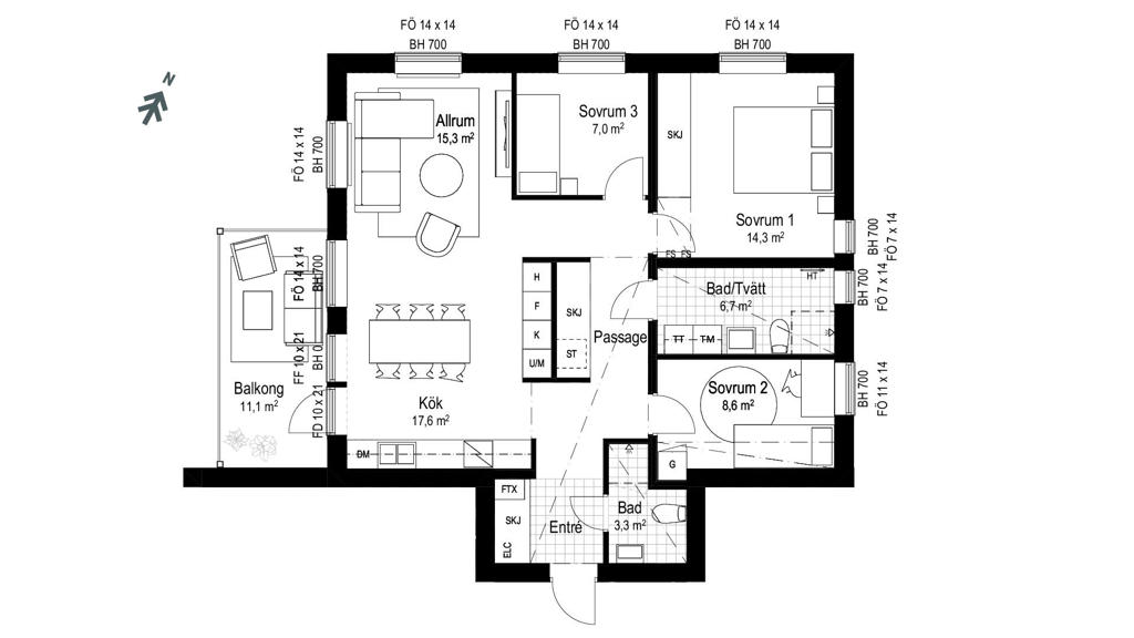 Planritningar lgh 1302, Inspelet i Vegeljung