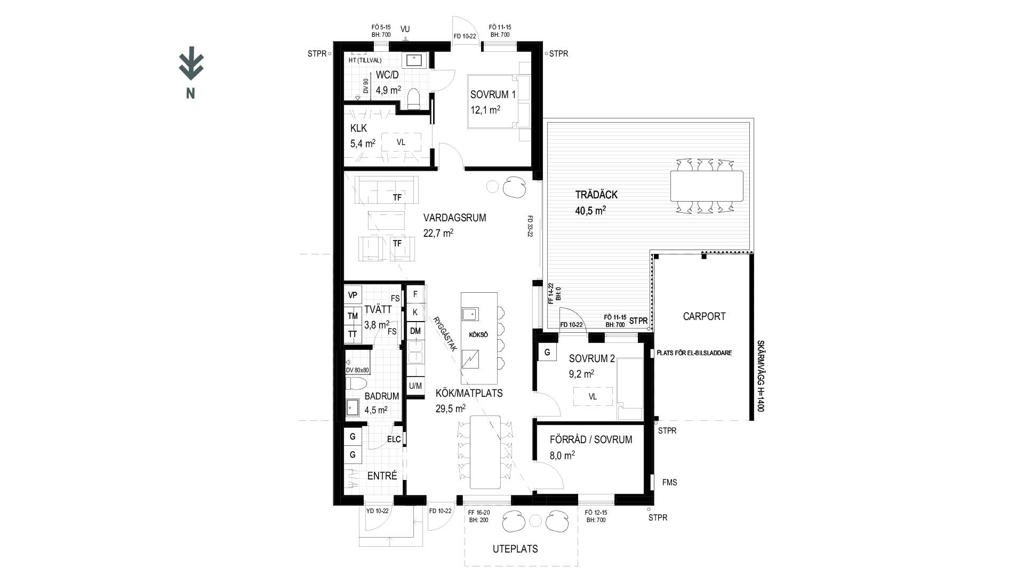 Planlösning hus 23, Utslagsplatsen Vegeljung