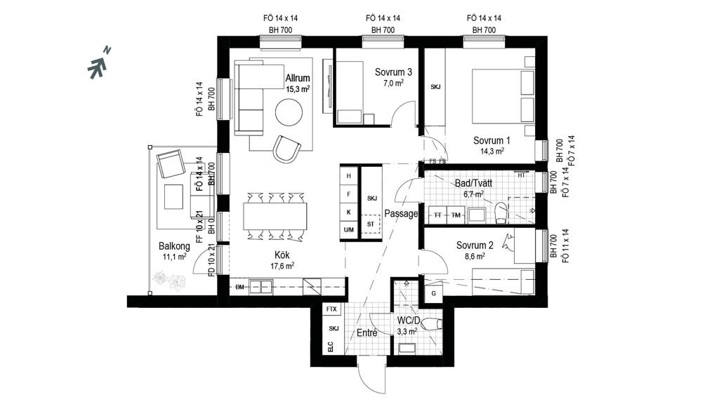 Planritningar lgh 1202, Inspelet i Vegeljung
